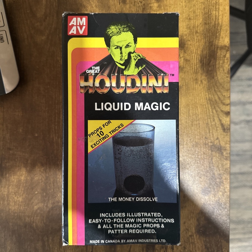 Vintage The Great Houdini Liquid Magic For kids Props For 10 Exciting Tricks